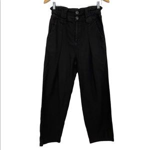 Free People Black Paper bag Crpped Pants
